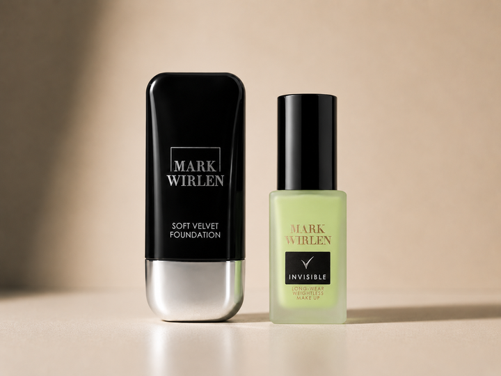 Set cu baza de machiaj Invisible Skin si fond de ten Soft Velvet Mark Wirlen