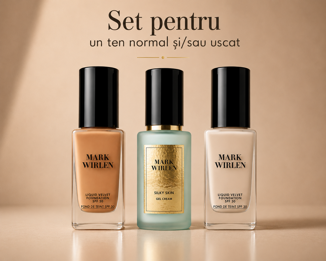 Set cu baza de machiaj Silky Skin si fond de ten Velvet Mark Wirlen