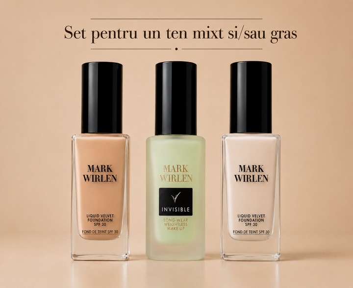 Set cu baza de machiaj Invisble Skin si fond de ten Velvet Mark Wirlen