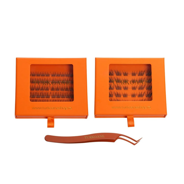 Set Duo gene false smocuri autoadezive Insta Lash Turkoane Natural, Foxy si penseta pentru aplicarea genelor