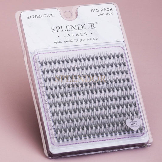 Big Pack Gene false smocuri matase Attractive curbura C MIX 200 buc Splendor