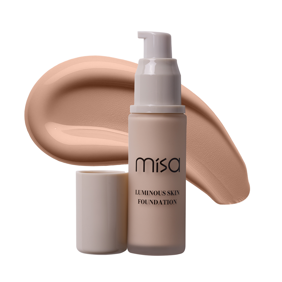 Set fond de ten Luminous Skin MISA cu buretel Green Beauty Blender Turkoane
