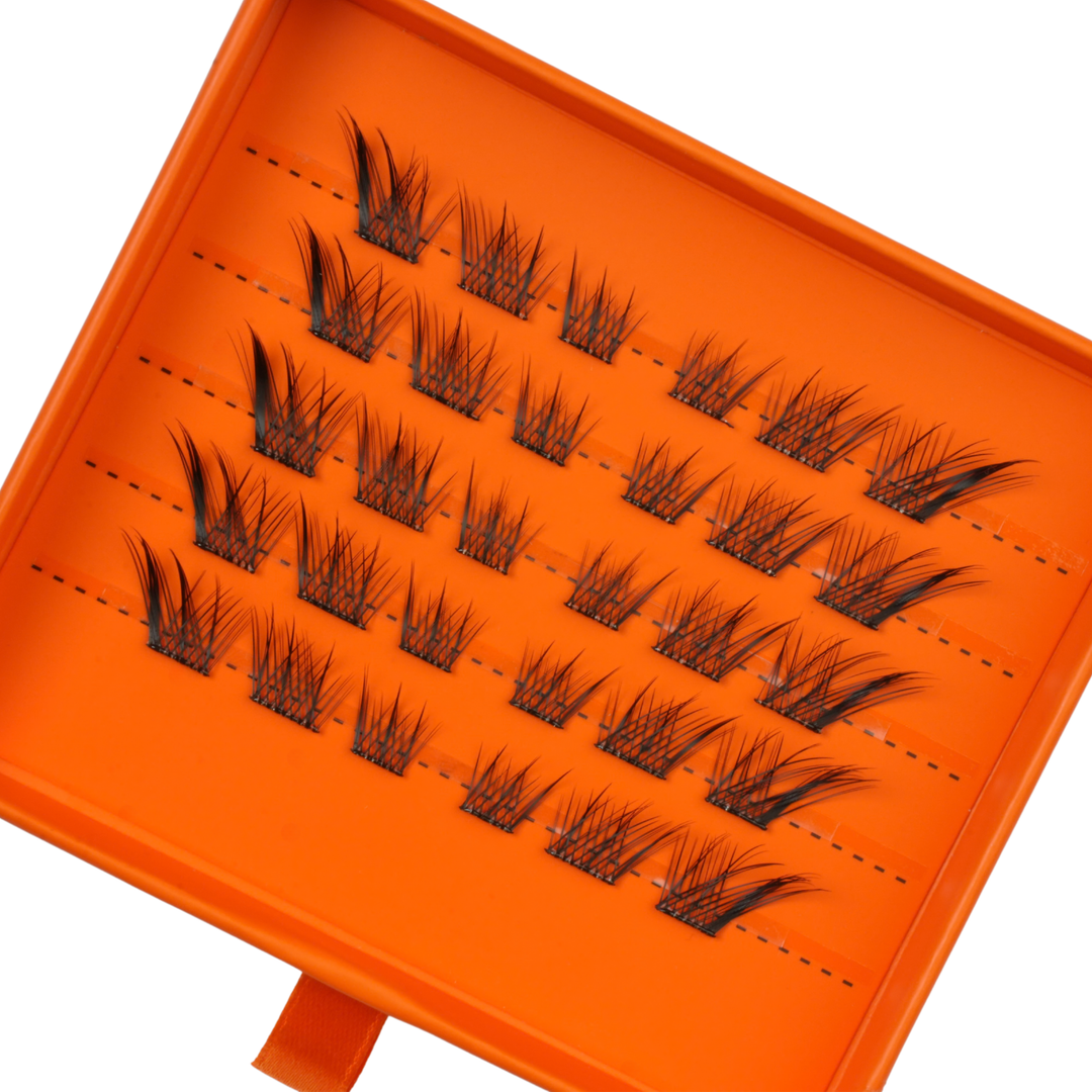 Set Quattro gene false smocuri autoadezive Insta Lash Turkoane Mini Natural, Natural, Queen, Foxy si penseta pentru aplicarea genelor