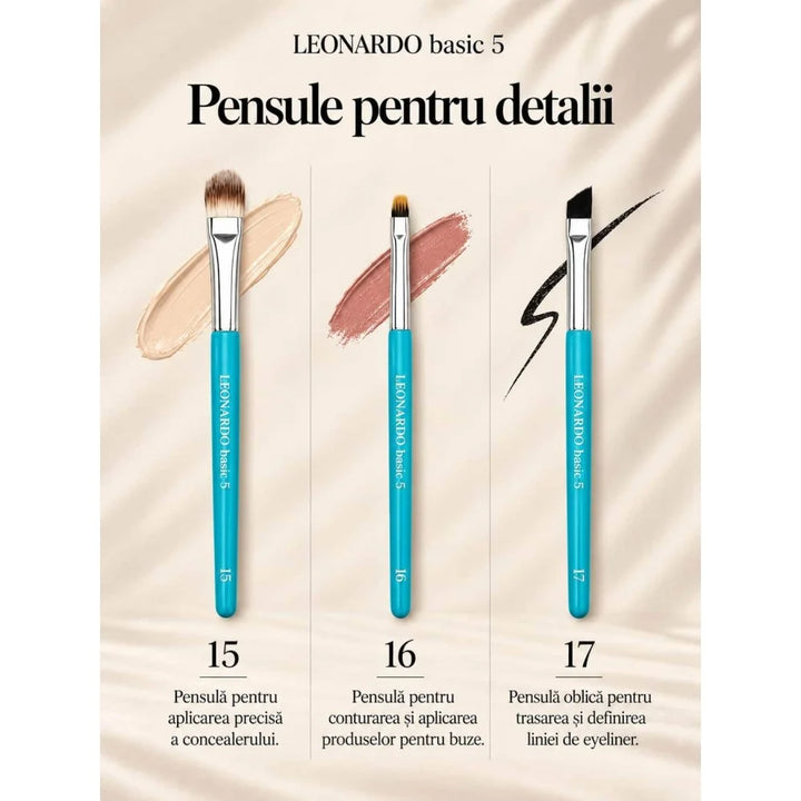 Set 19 pensule machiaj Leonardo Basic 5