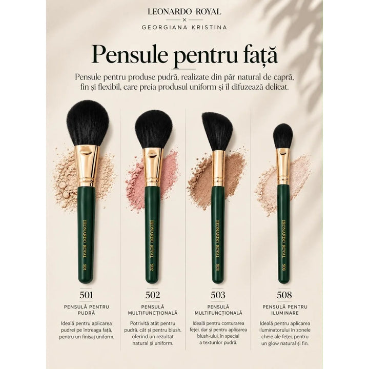 Set 16 pensule machiaj Leonardo Royal